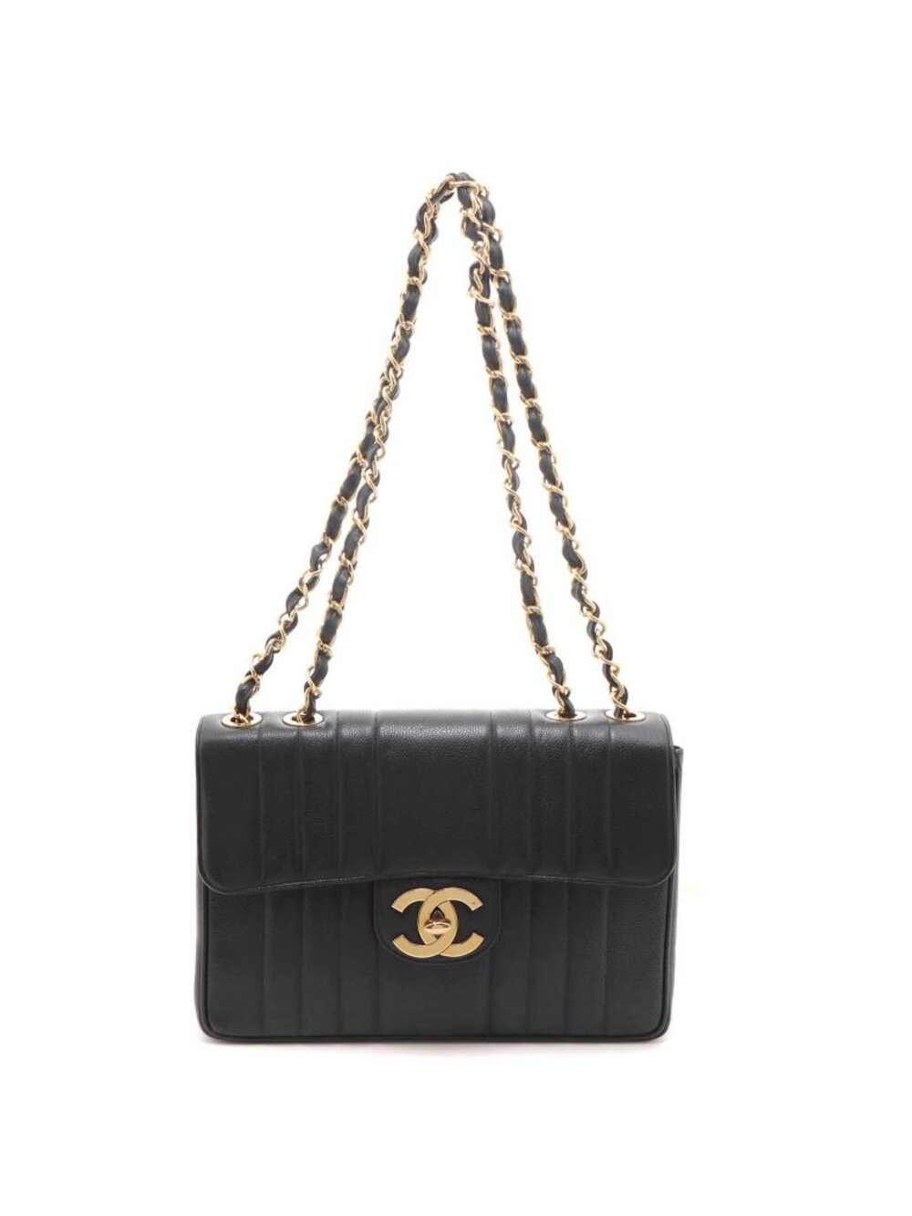 Chanel Mademoiselle 30 Chain Shoulder Black Caviar Bag